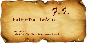 Felhoffer Iván névjegykártya